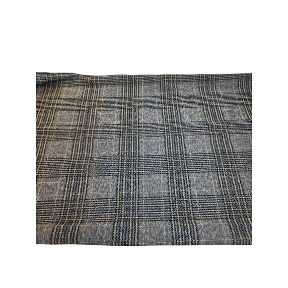 Vintage Navy Plaid Polyester Fabric 23x60 Inches Sewing Material - Picture 8 of 8